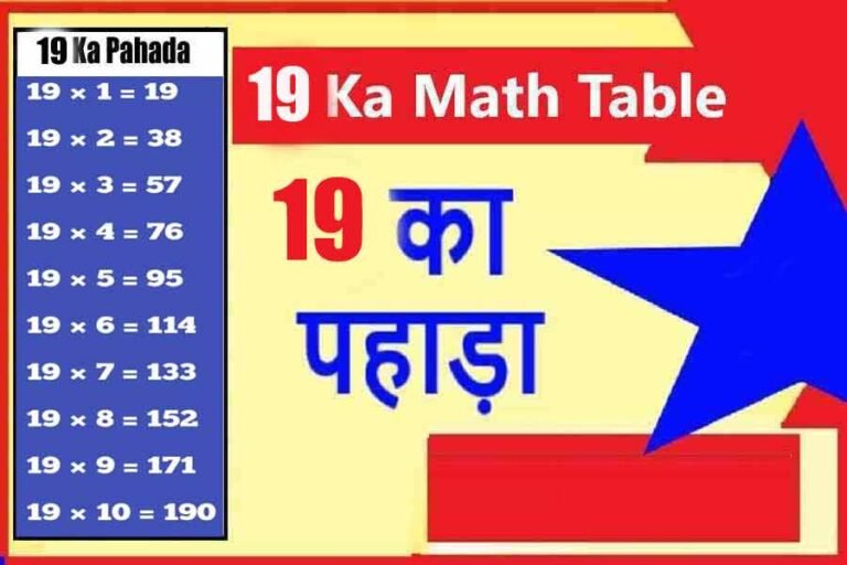 19 ka table